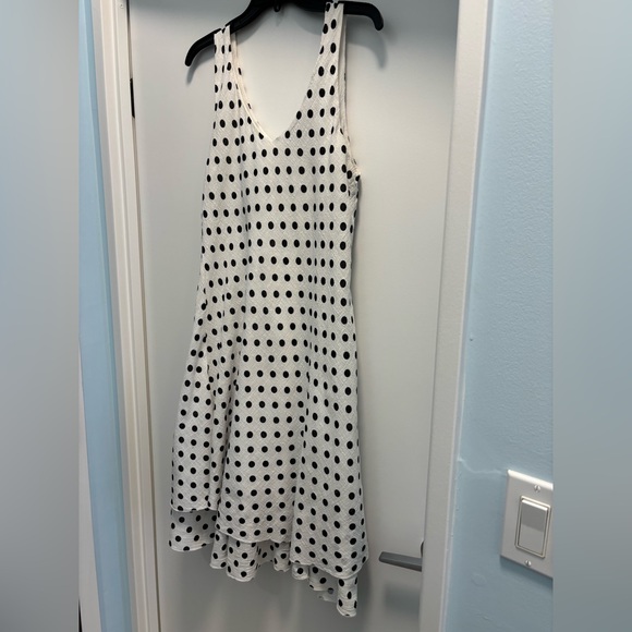 Papillon Blanc Black and White Polka Dot Midi Dress - Picture 13 of 16